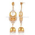 Cubic Zriconia & Pearl in Yellow Gold Plated 925 Sterling Silver Jhumka Earrings best Gift for Ladies